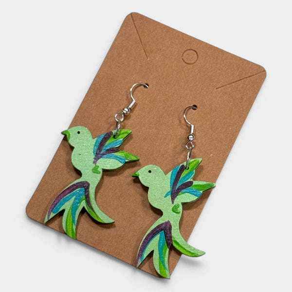 Wooden Pájaro Earrings