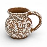 Brown and White Round Talavera Mug