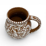 Brown and White Round Talavera Mug