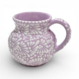 White and Lilac Round Talavera Mug