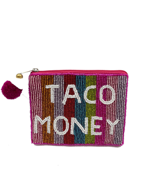 Taco Money Beaded Coin Purse