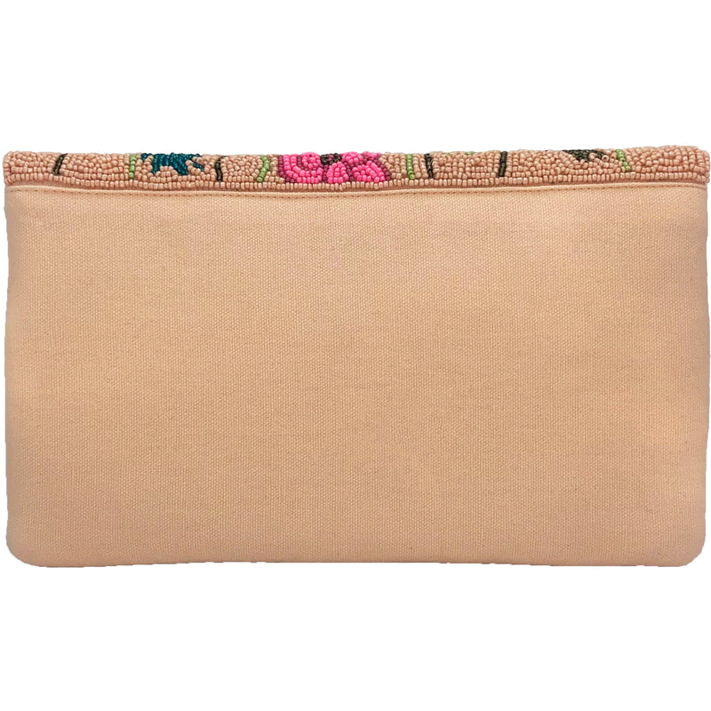 Blush Floral Beaded Clutch
