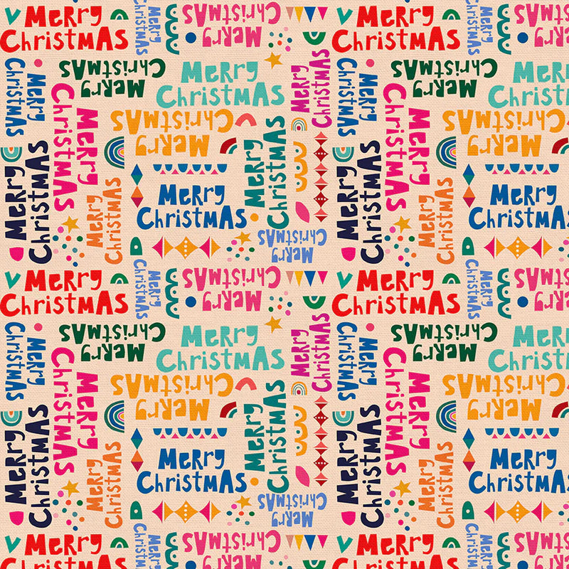 F2381 - Modern Holiday Merry Christmas - Cream