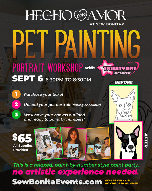 September 6, 2025 / 6:30pm-8:30pm - Pet Portrait Painting Workshop