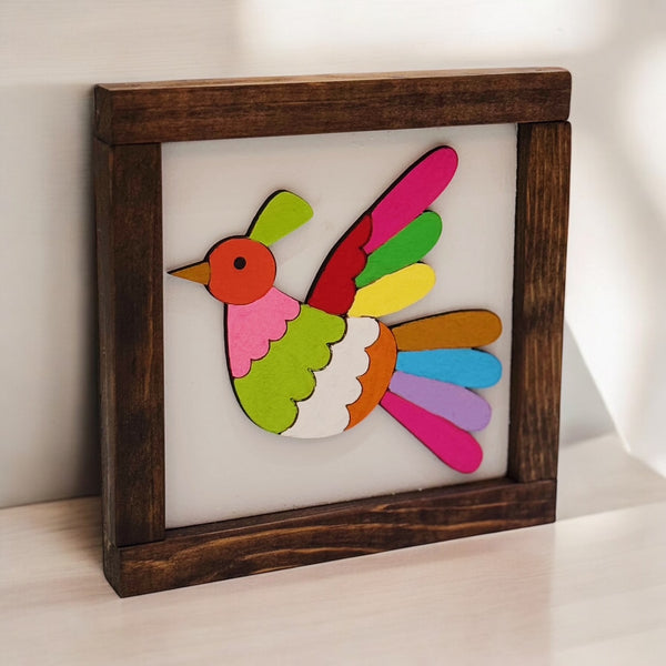 Otomi Bird Wooden Sign