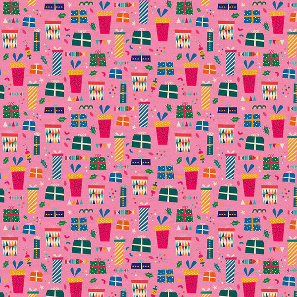 Modern Holiday Pink Presents- FQ