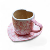 Heart Shaped Ceramic Mug & Plate Set