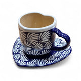 Heart Shaped Ceramic Mug & Plate Set