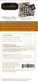 Mondo Bag Pattern - Printed Fusible Interfacing Tote Bag Pattern