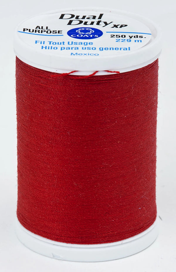Red- Dual Duty XP Polyester Thread 250yds
