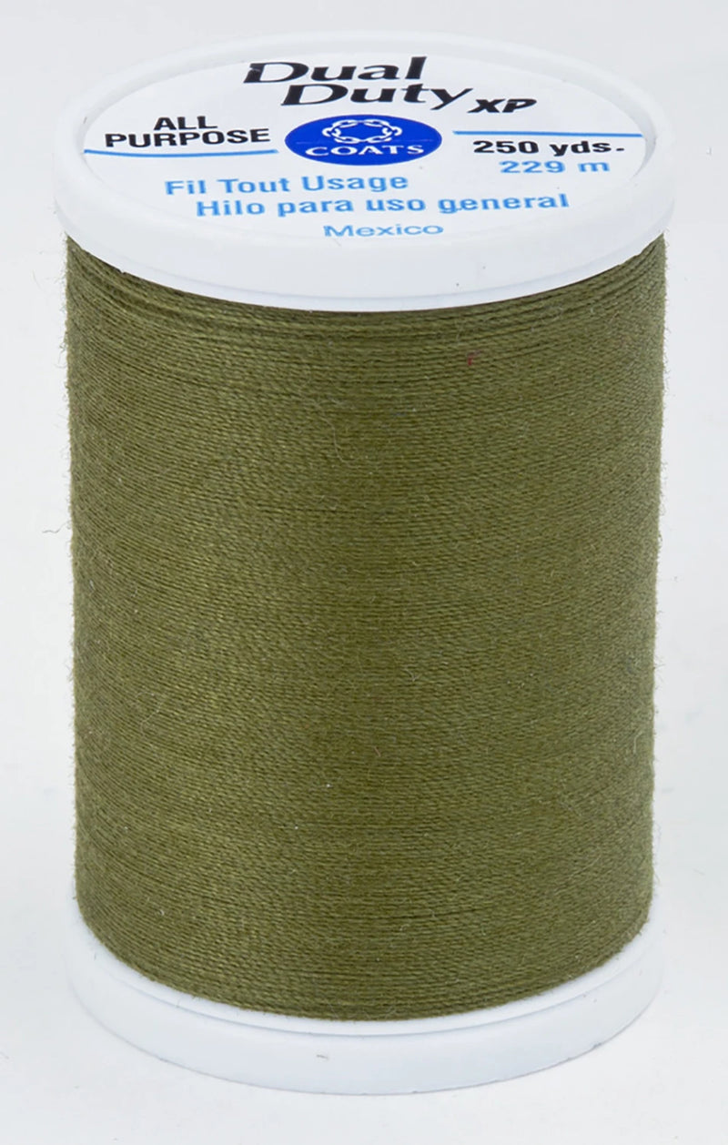 Olive- Dual Duty XP Polyester Thread 250yds