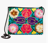 Embroidered Flower Passport Bag