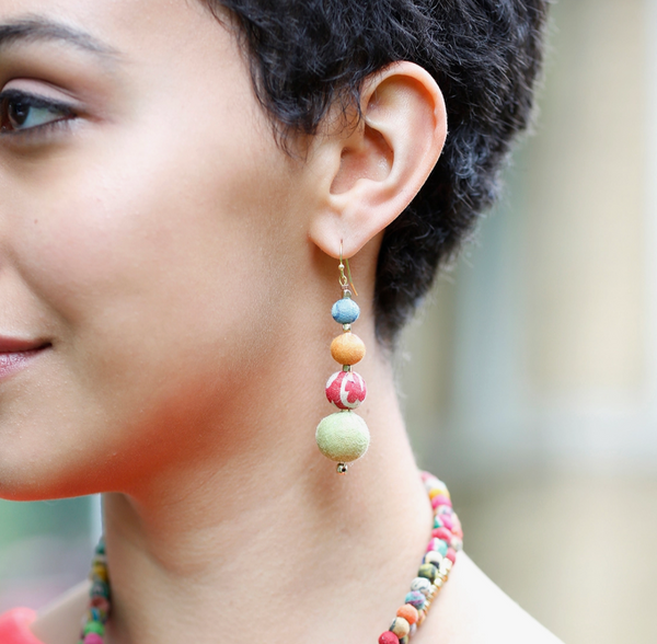Graduated Kantha Earrings