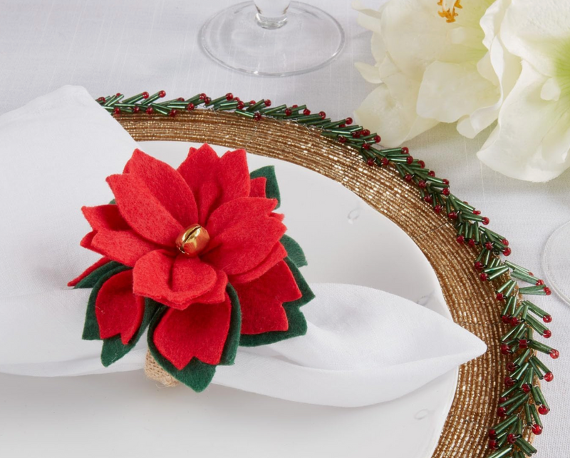 Poinsettia Napkin Ring (single)