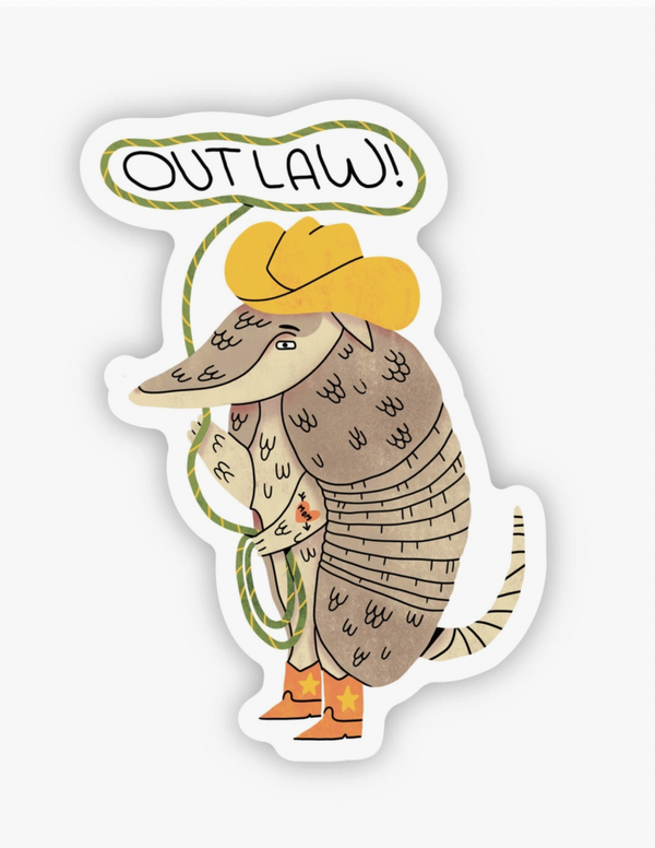 Armadillo Outlaw Sticker