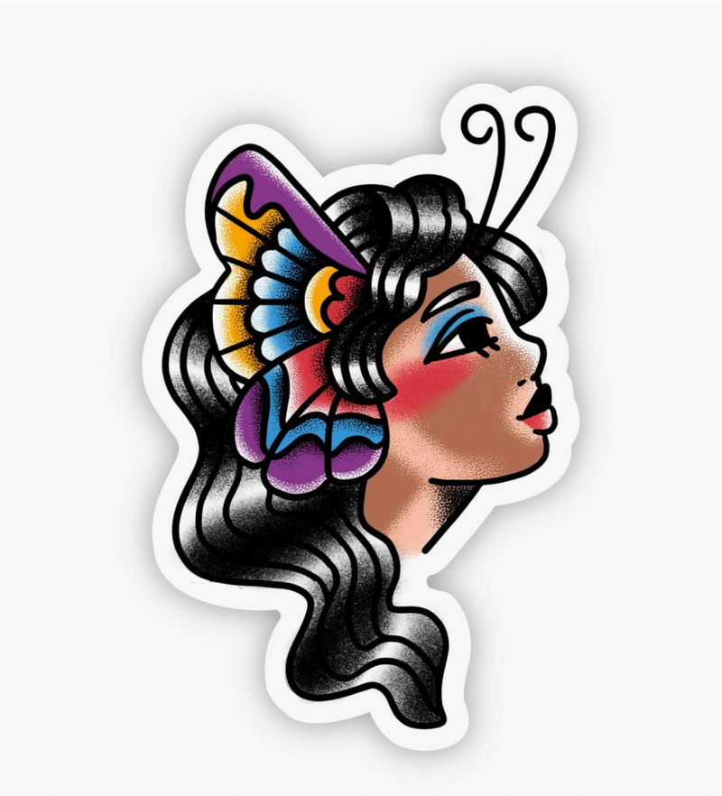 Vitiligo Butterfly Woman Sticker