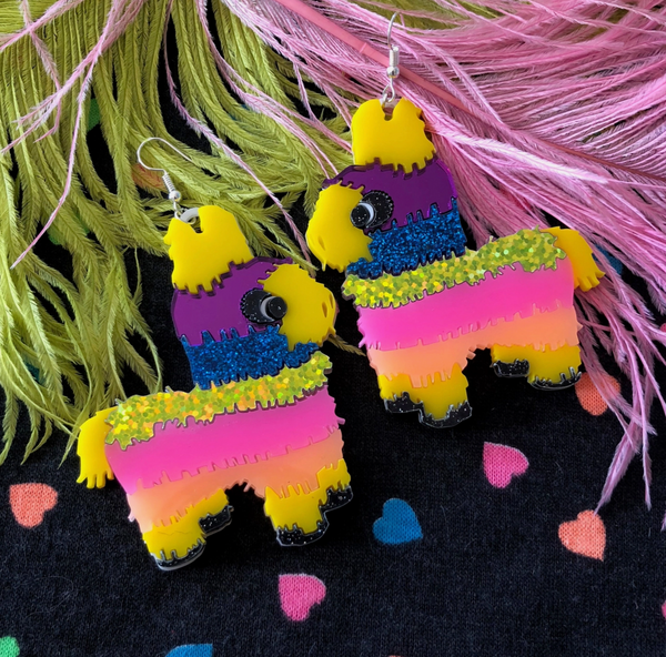 Donkey Piñata Acrylic Earrings