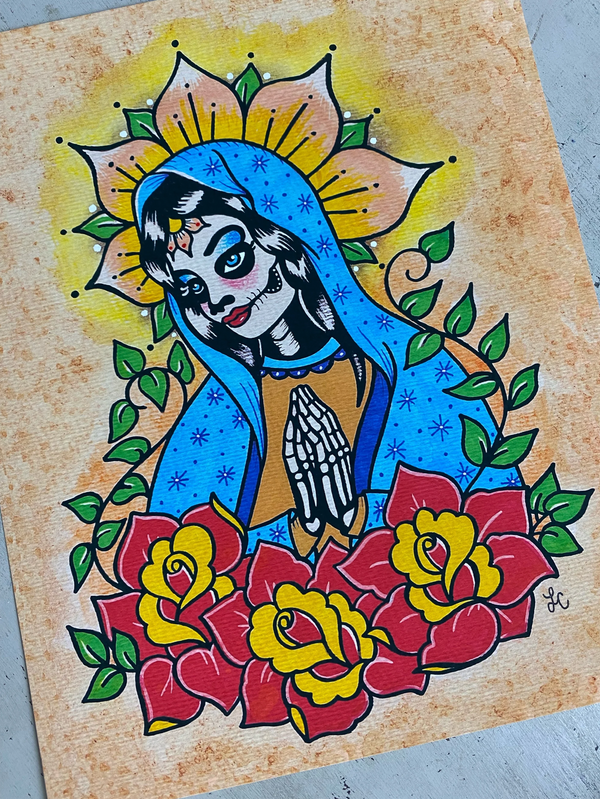 Day of the Dead: Praying Virgin Mary Print