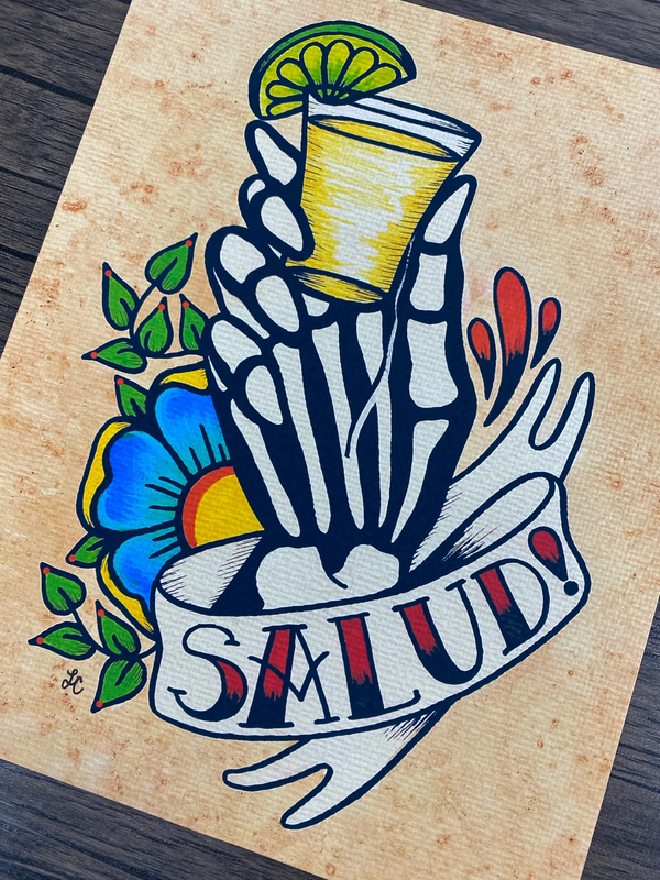 Day of the Dead: "Salud!" Tequila Print