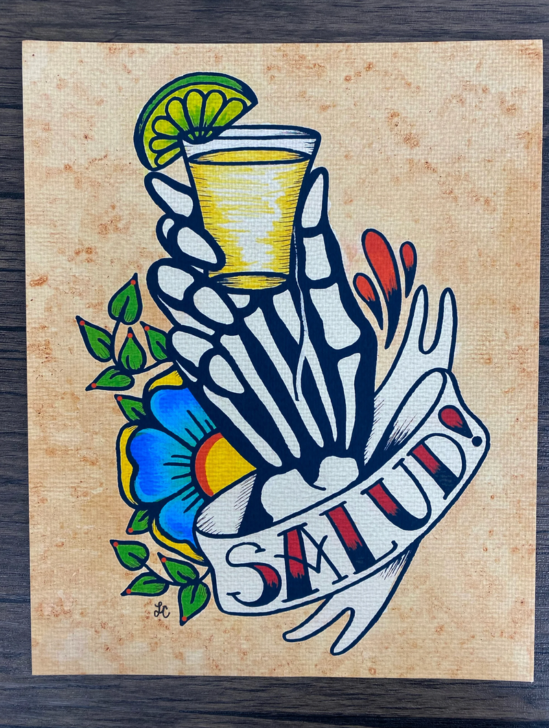 Day of the Dead: "Salud!" Tequila Print