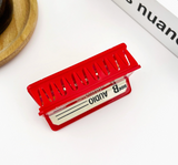 Red Cassette Tape Hair Clip