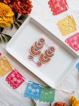 Terracotta Fan Clay Earrings