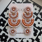 Terracotta Fan Clay Earrings