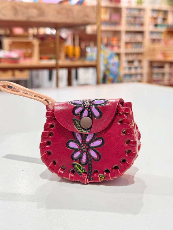 Single Flower Airpod/Wireless Headphone Leather Case (Large)