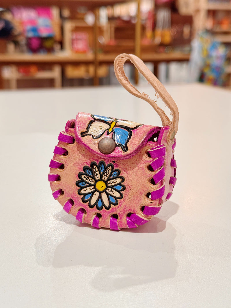 Single Flower Airpod/Wireless Headphone Leather Case (Small)