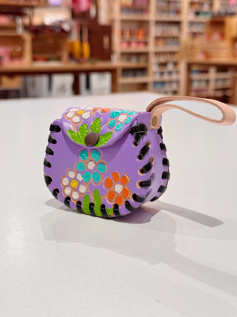 Multi- Flower Airpod/Wireless Headphone Leather Case (Large)