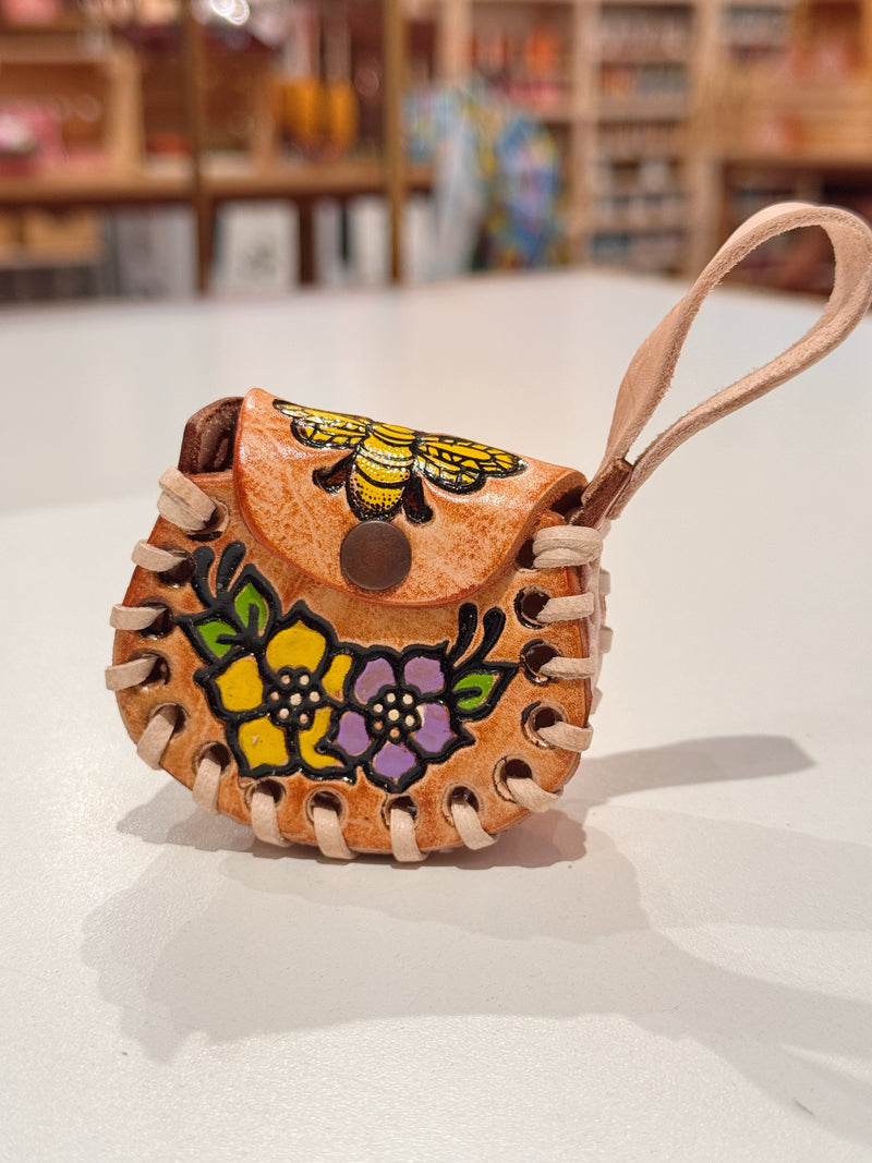 Multi- Flower Airpod/Wireless Headphone Leather Case (Small)