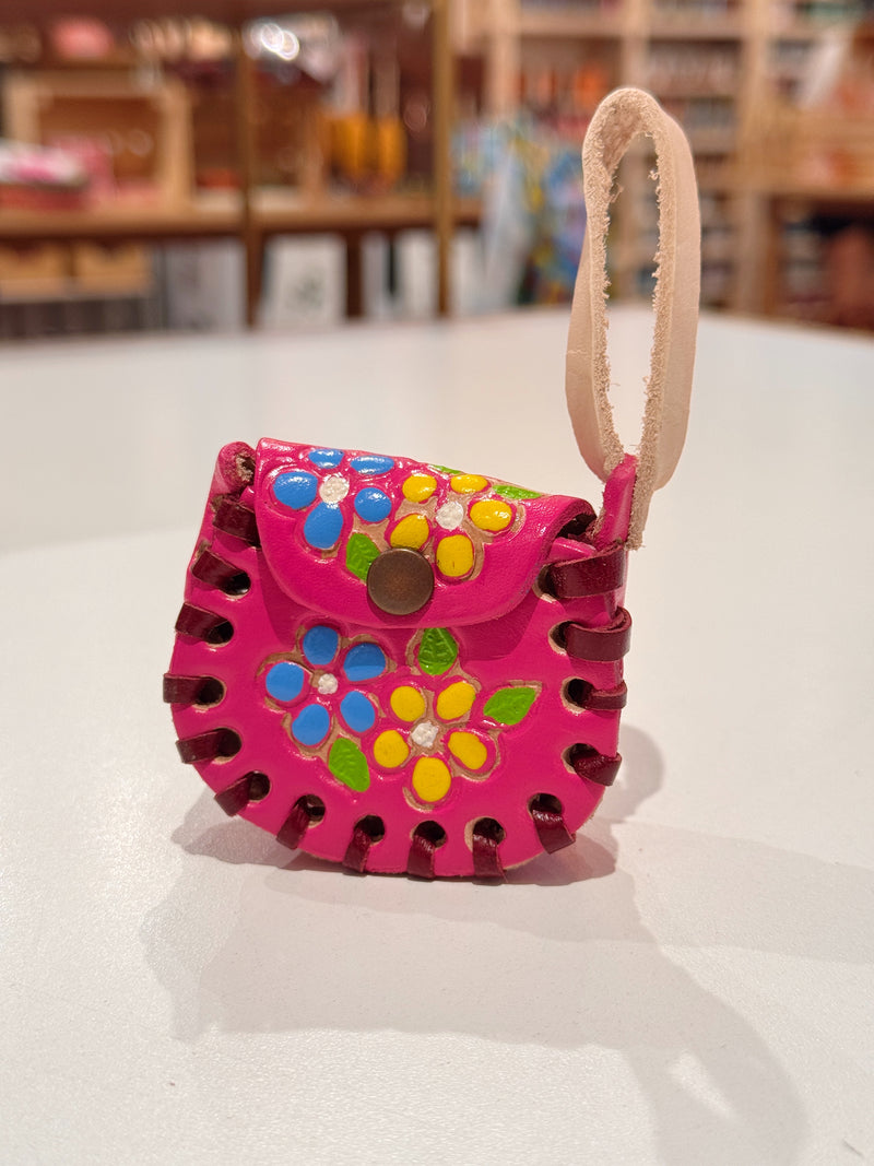 Multi- Flower Airpod/Wireless Headphone Leather Case (Small)