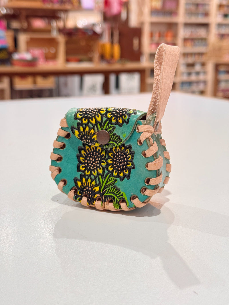 Multi- Flower Airpod/Wireless Headphone Leather Case (Large)