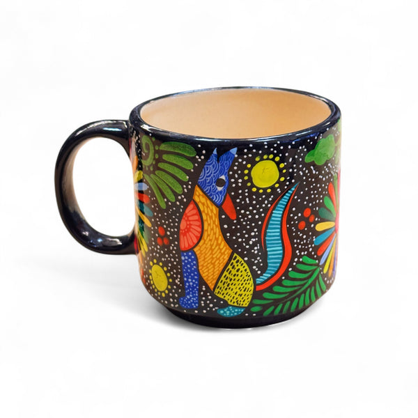 Hand Painted Alebrije Ceramic Black Mug
