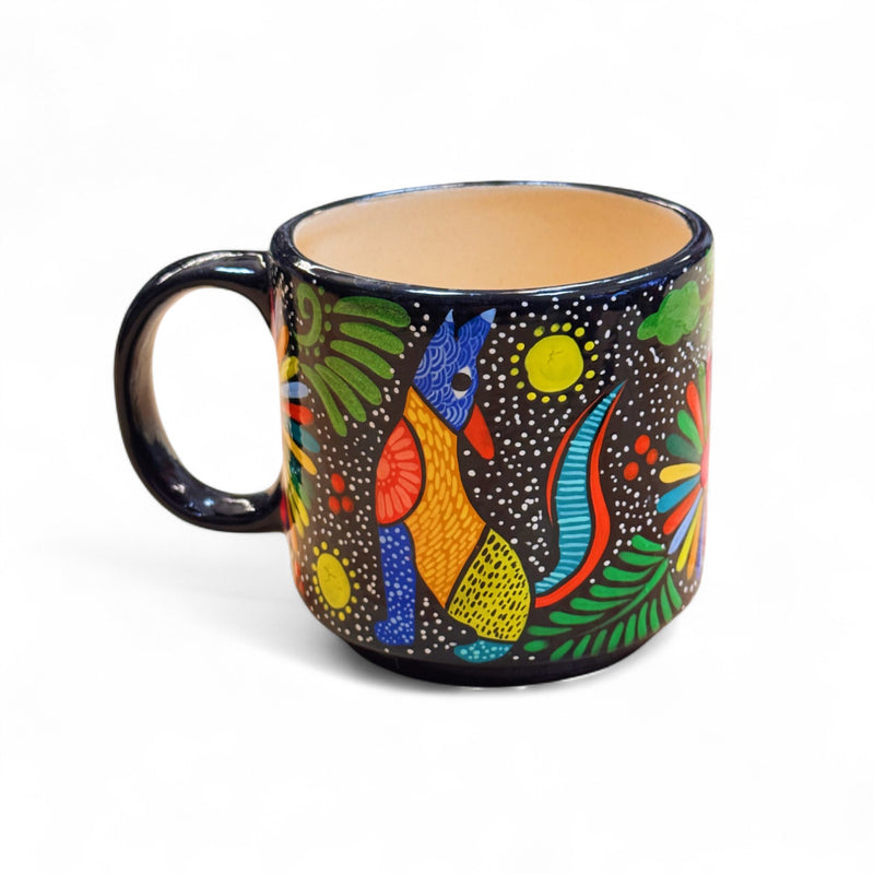 Hand Painted Alebrije Ceramic Black Mug