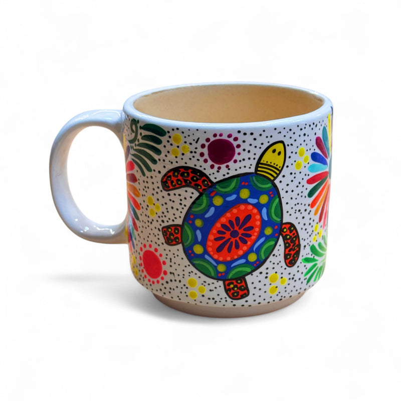 Hand Painted Alebrije Ceramic White Mug