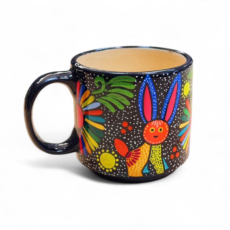 Hand Painted Alebrije Ceramic Black Mug