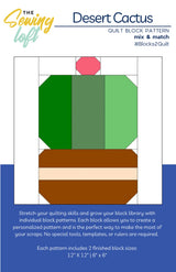 Dessert Cactus Quilt Block Pattern
