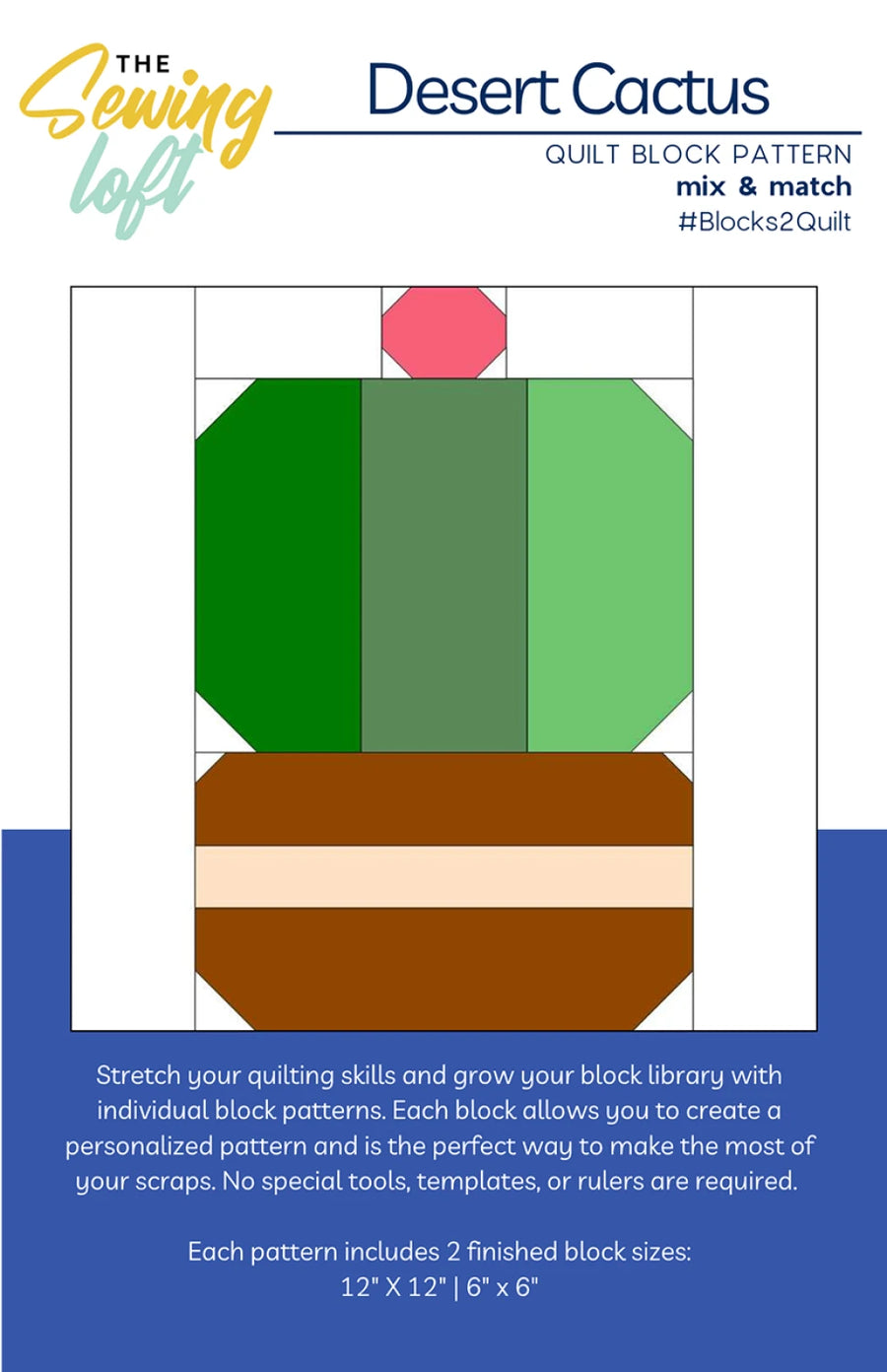 cactus loft Dessert Cactus Quilt Block Pattern – Sew Bonita