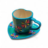Heart Shaped Ceramic Mug & Plate Set