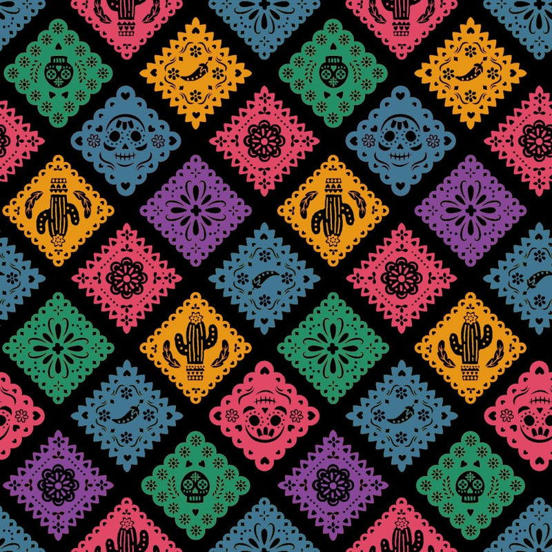 F2488 - Black Papel Picado Fiesta