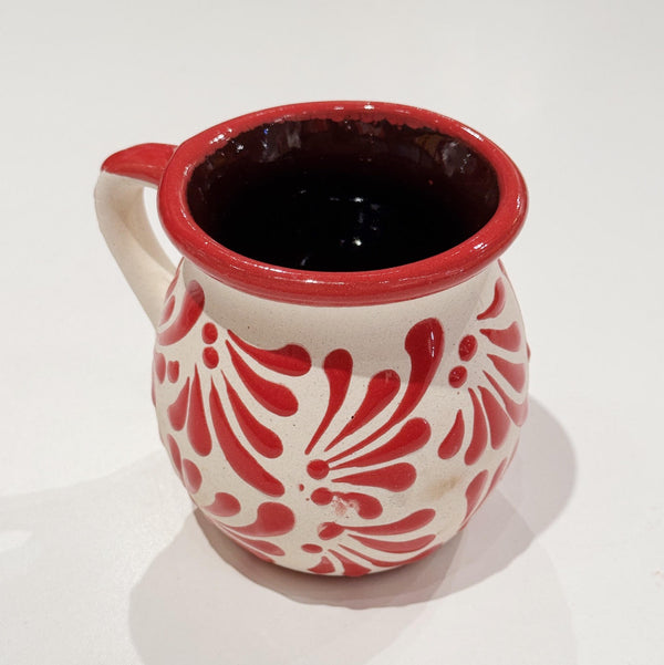 White w/ Maroon Engobe Mug