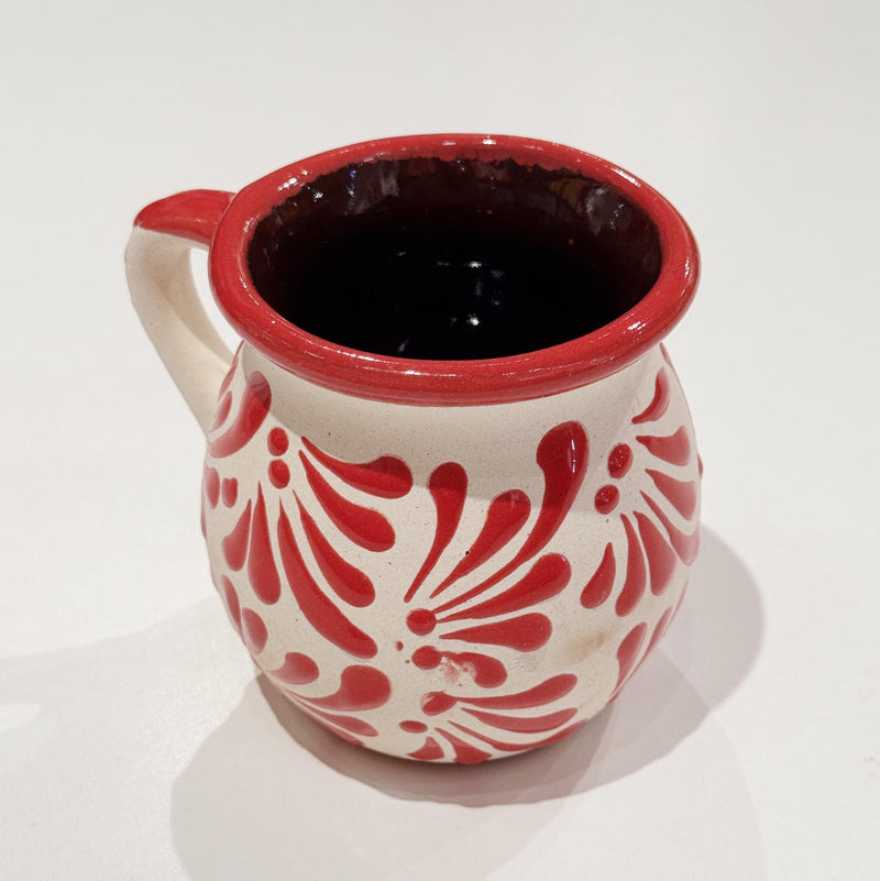 White w/ Maroon Engobe Mug