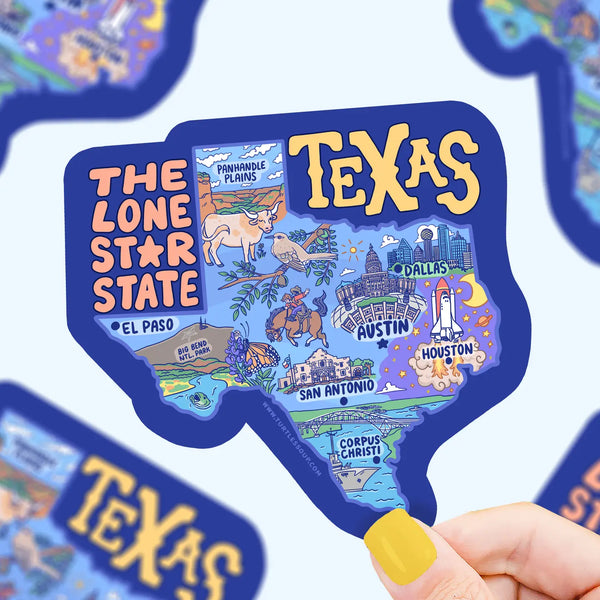Texas Map Lone Star Sticker