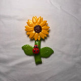 Sunflower w/ Ladybug Kitchen Magnet
