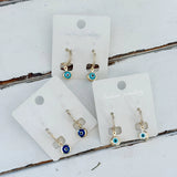 Evil Eye Pave Hoop Earrings