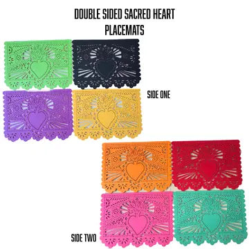 Double-Sided Felt "Papel Picado" Placemat Sets (Sacred Heart) at Sew Bonita in Corpus Christi, TX.