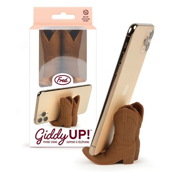 Giddy Up - Cowboy Boot Phone Stand (Brown)