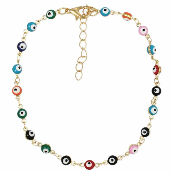 Mini Eyes of Every Color Bead Anklet