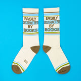 Easily Distracted By Books Gym Crew Socks